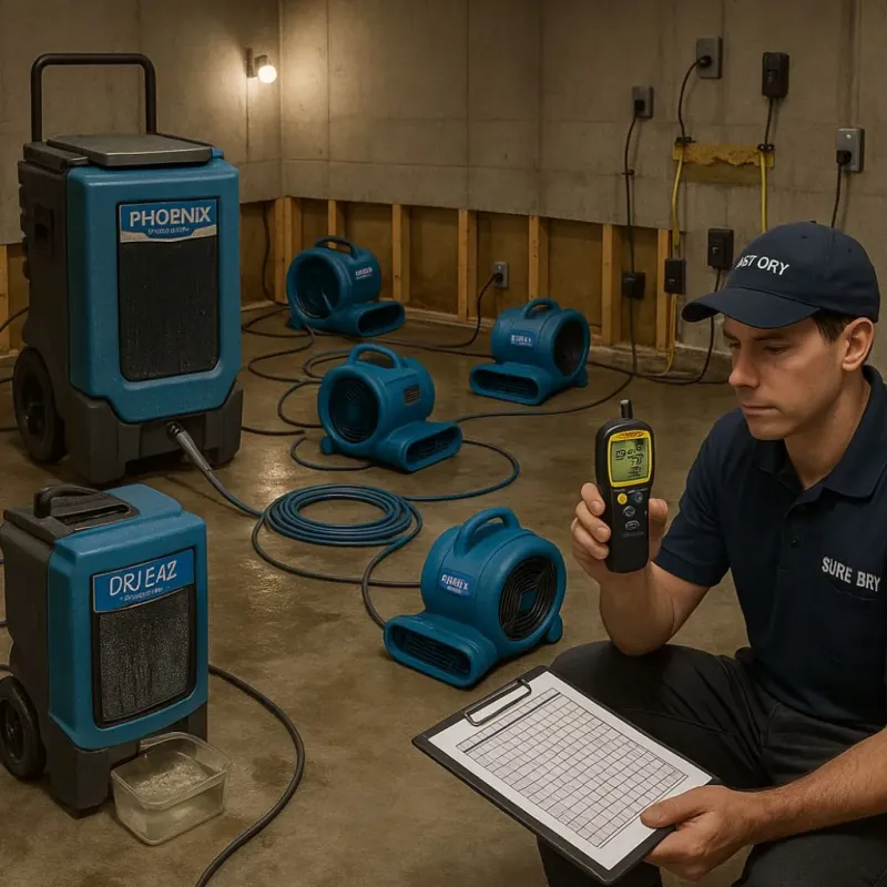 Structural Drying and Dehumidification process in Rockford, OH